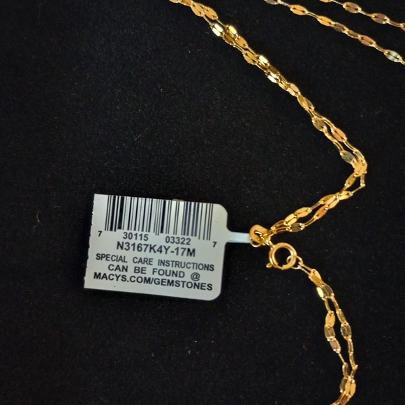 Real Gold 14 K Double Stran Lariat Necklace - Picture 6 of 7